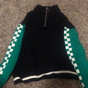 Green and Black Zip Turtle Neck